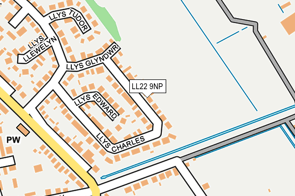 LL22 9NP map - OS OpenMap – Local (Ordnance Survey)