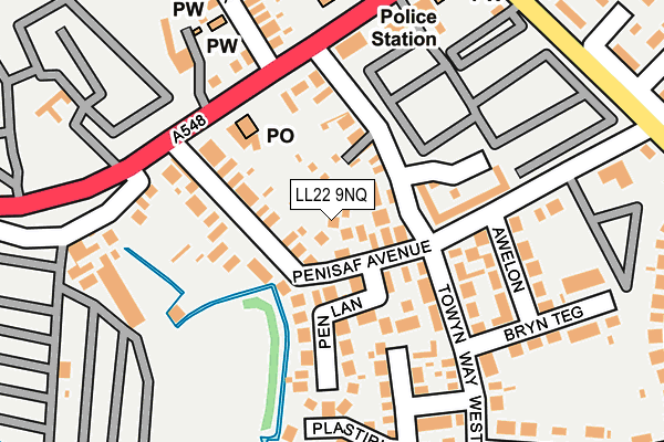 LL22 9NQ map - OS OpenMap – Local (Ordnance Survey)