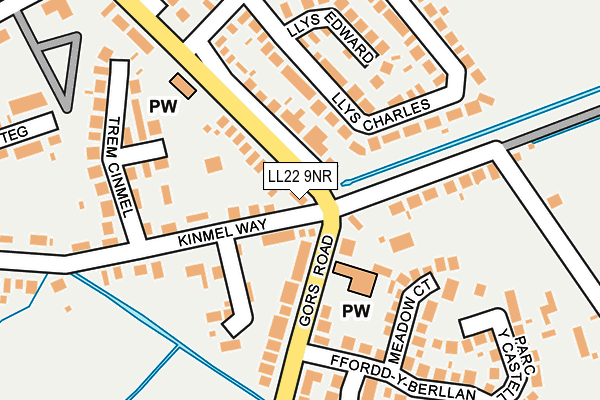 LL22 9NR map - OS OpenMap – Local (Ordnance Survey)