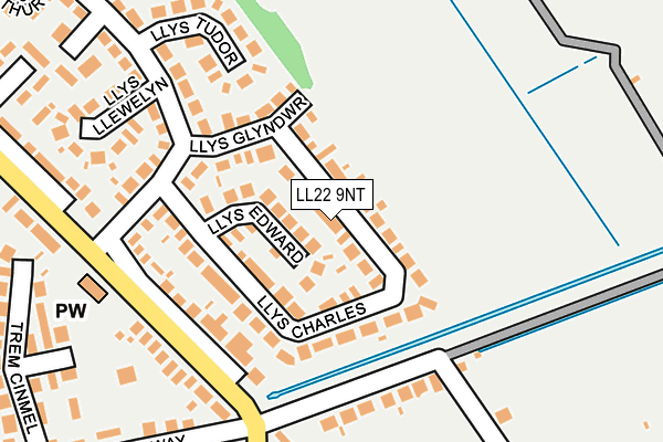 LL22 9NT map - OS OpenMap – Local (Ordnance Survey)