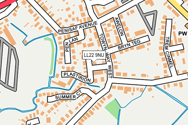 LL22 9NU map - OS OpenMap – Local (Ordnance Survey)