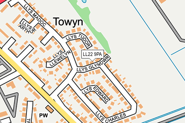 LL22 9PA map - OS OpenMap – Local (Ordnance Survey)