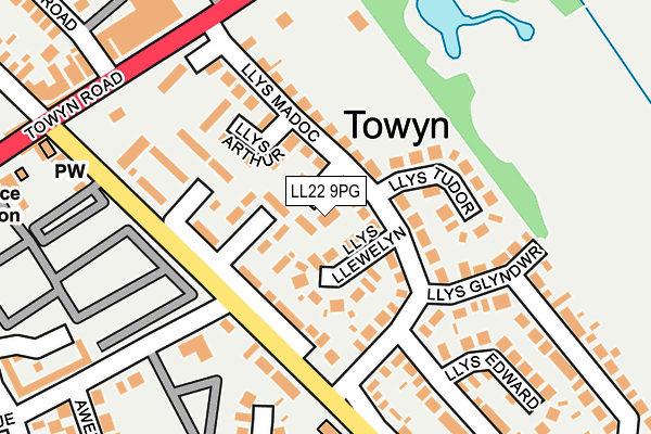 LL22 9PG map - OS OpenMap – Local (Ordnance Survey)