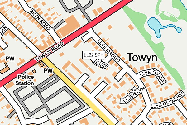 LL22 9PH map - OS OpenMap – Local (Ordnance Survey)