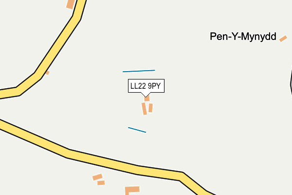 LL22 9PY map - OS OpenMap – Local (Ordnance Survey)
