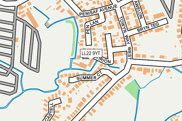 LL22 9YT map - OS OpenMap – Local (Ordnance Survey)