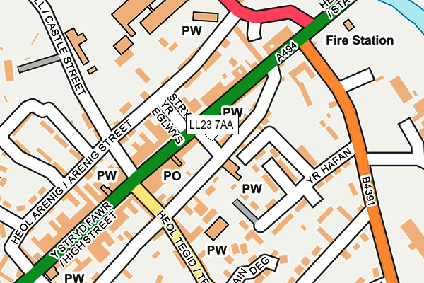 LL23 7AA map - OS OpenMap – Local (Ordnance Survey)