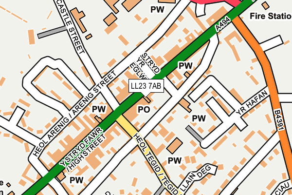 LL23 7AB map - OS OpenMap – Local (Ordnance Survey)
