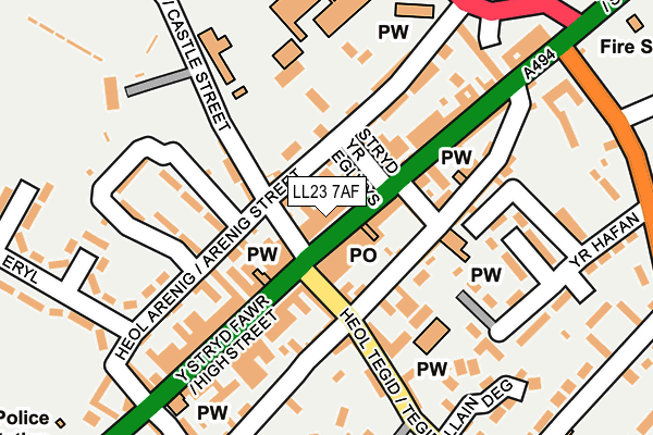 LL23 7AF map - OS OpenMap – Local (Ordnance Survey)