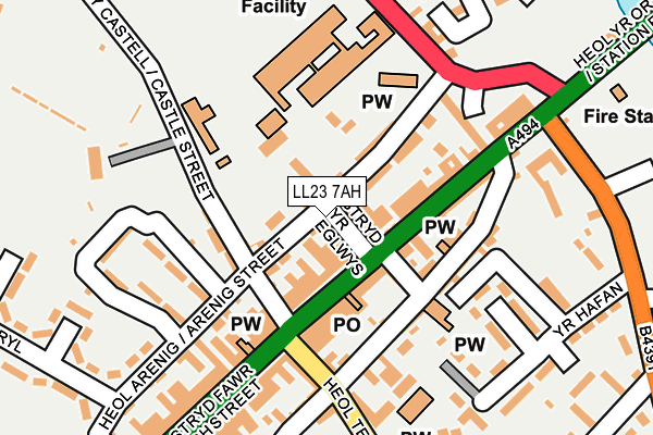 LL23 7AH map - OS OpenMap – Local (Ordnance Survey)