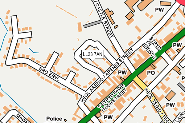 LL23 7AN map - OS OpenMap – Local (Ordnance Survey)