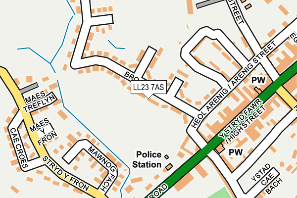LL23 7AS map - OS OpenMap – Local (Ordnance Survey)