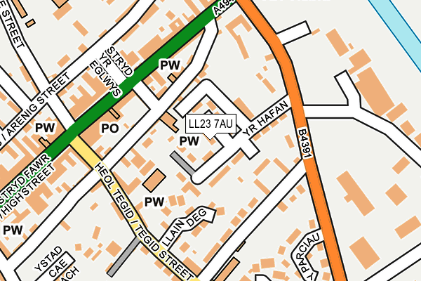 LL23 7AU map - OS OpenMap – Local (Ordnance Survey)