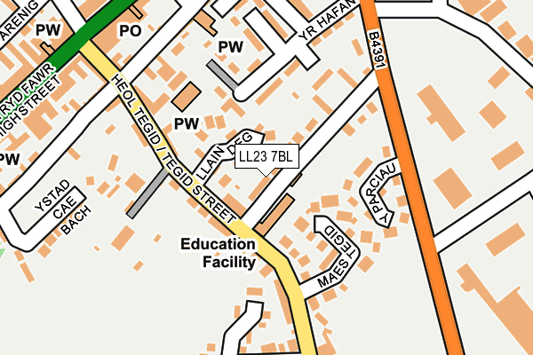 LL23 7BL map - OS OpenMap – Local (Ordnance Survey)