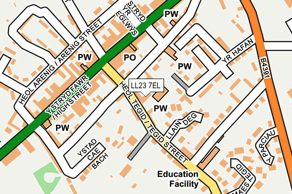 LL23 7EL map - OS OpenMap – Local (Ordnance Survey)