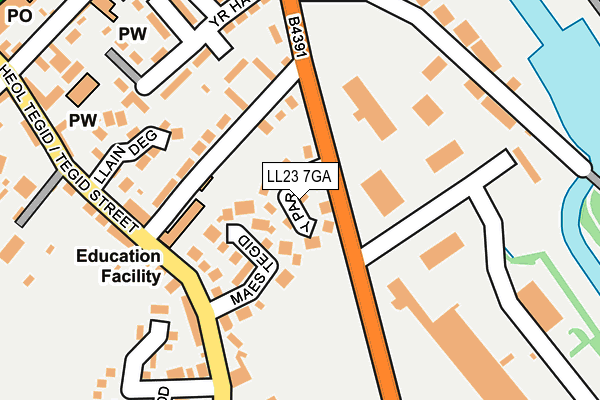 LL23 7GA map - OS OpenMap – Local (Ordnance Survey)