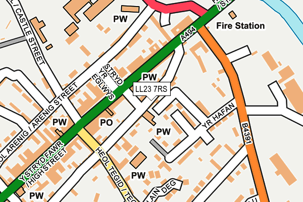 LL23 7RS map - OS OpenMap – Local (Ordnance Survey)