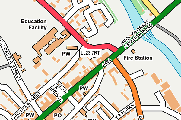 LL23 7RT map - OS OpenMap – Local (Ordnance Survey)