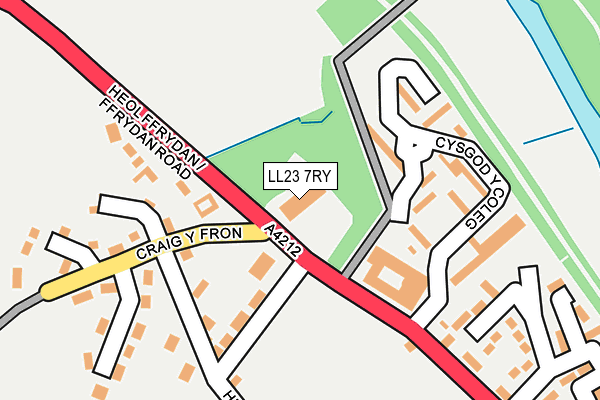 LL23 7RY map - OS OpenMap – Local (Ordnance Survey)