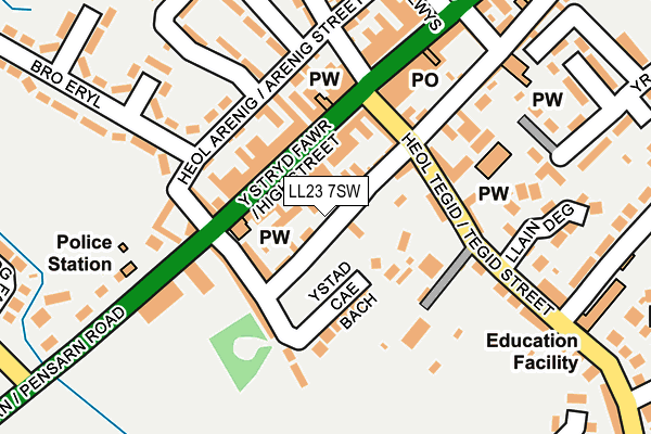 LL23 7SW map - OS OpenMap – Local (Ordnance Survey)