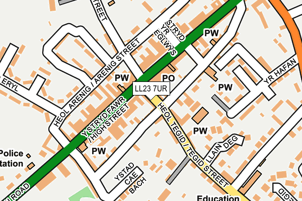 LL23 7UR map - OS OpenMap – Local (Ordnance Survey)