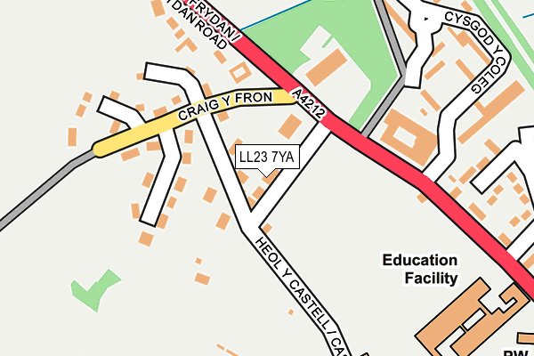 LL23 7YA map - OS OpenMap – Local (Ordnance Survey)