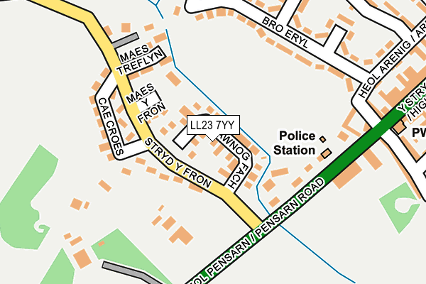 LL23 7YY map - OS OpenMap – Local (Ordnance Survey)