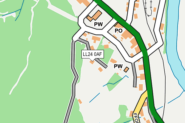 LL24 0AF map - OS OpenMap – Local (Ordnance Survey)