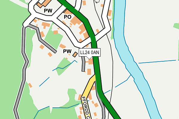 LL24 0AN map - OS OpenMap – Local (Ordnance Survey)