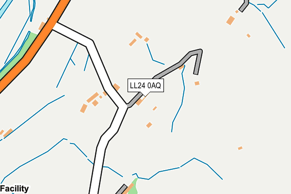 LL24 0AQ map - OS OpenMap – Local (Ordnance Survey)