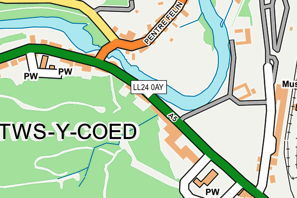 LL24 0AY map - OS OpenMap – Local (Ordnance Survey)