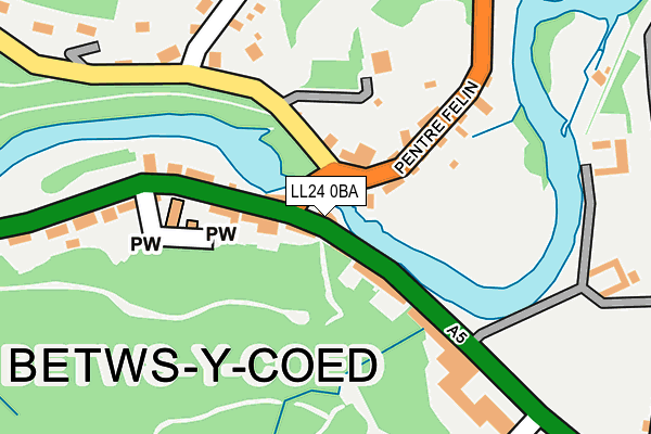 LL24 0BA map - OS OpenMap – Local (Ordnance Survey)