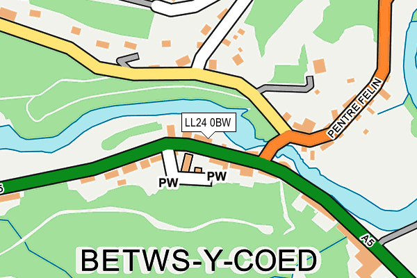 LL24 0BW map - OS OpenMap – Local (Ordnance Survey)