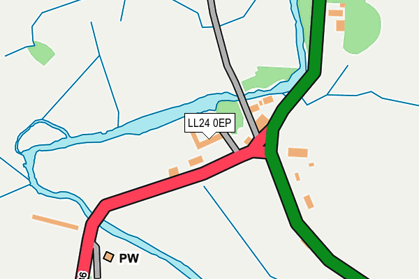 LL24 0EP map - OS OpenMap – Local (Ordnance Survey)