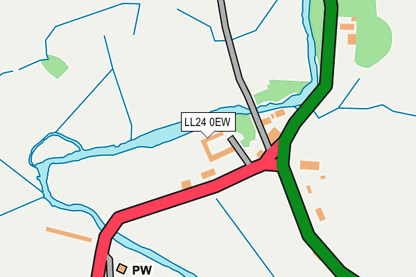 LL24 0EW map - OS OpenMap – Local (Ordnance Survey)