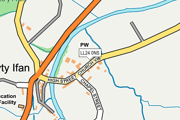 LL24 0NS map - OS OpenMap – Local (Ordnance Survey)