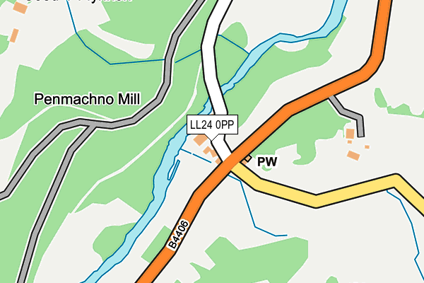 LL24 0PP map - OS OpenMap – Local (Ordnance Survey)