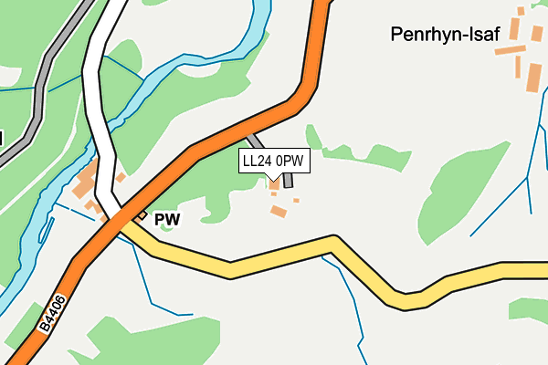 LL24 0PW map - OS OpenMap – Local (Ordnance Survey)