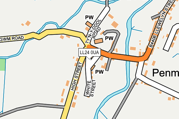 LL24 0UA map - OS OpenMap – Local (Ordnance Survey)