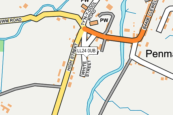 LL24 0UB map - OS OpenMap – Local (Ordnance Survey)