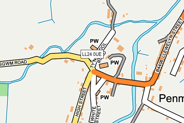 LL24 0UE map - OS OpenMap – Local (Ordnance Survey)