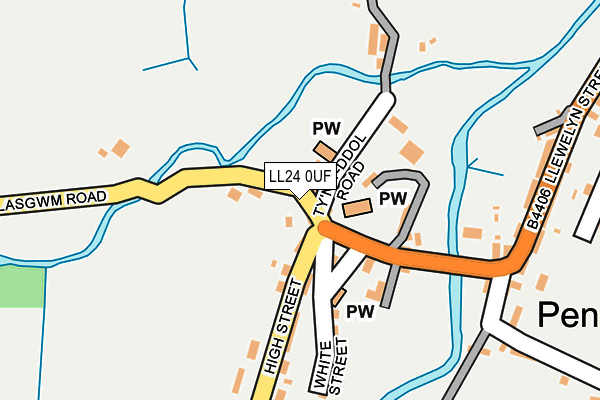LL24 0UF map - OS OpenMap – Local (Ordnance Survey)