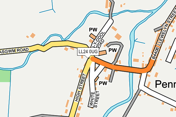 LL24 0UG map - OS OpenMap – Local (Ordnance Survey)