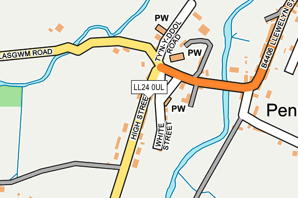 LL24 0UL map - OS OpenMap – Local (Ordnance Survey)