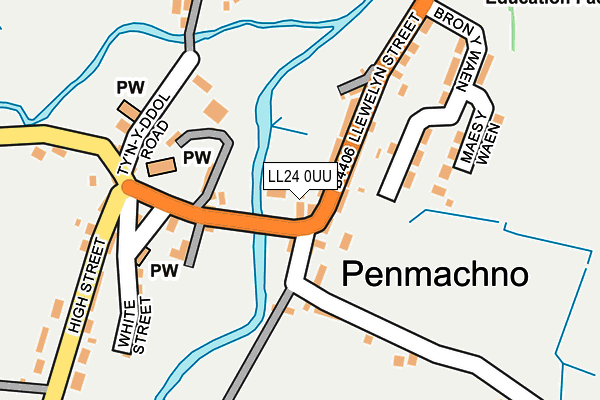 LL24 0UU map - OS OpenMap – Local (Ordnance Survey)