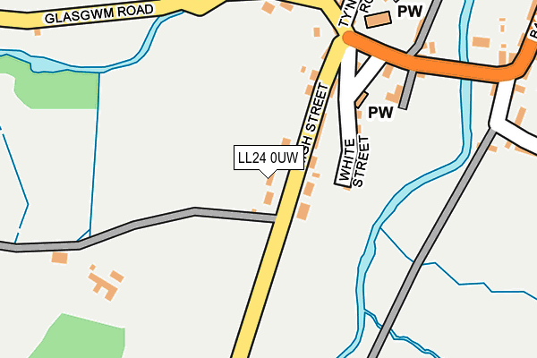 LL24 0UW map - OS OpenMap – Local (Ordnance Survey)