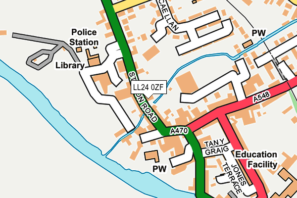 LL24 0ZF map - OS OpenMap – Local (Ordnance Survey)