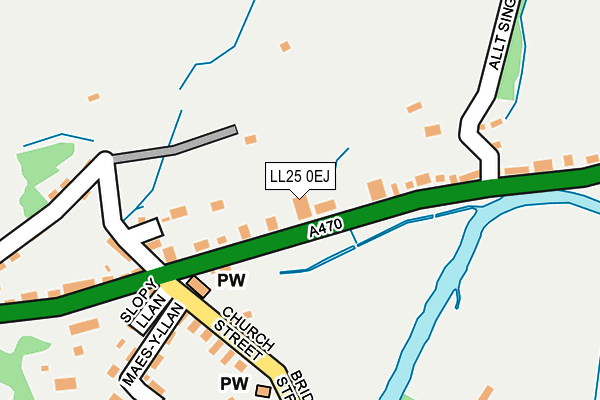 LL25 0EJ map - OS OpenMap – Local (Ordnance Survey)