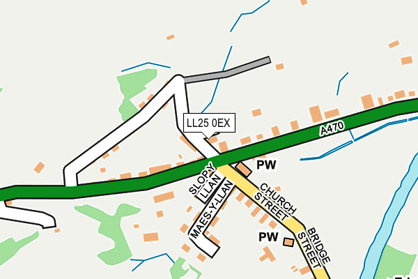 LL25 0EX map - OS OpenMap – Local (Ordnance Survey)