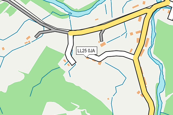 LL25 0JA map - OS OpenMap – Local (Ordnance Survey)
